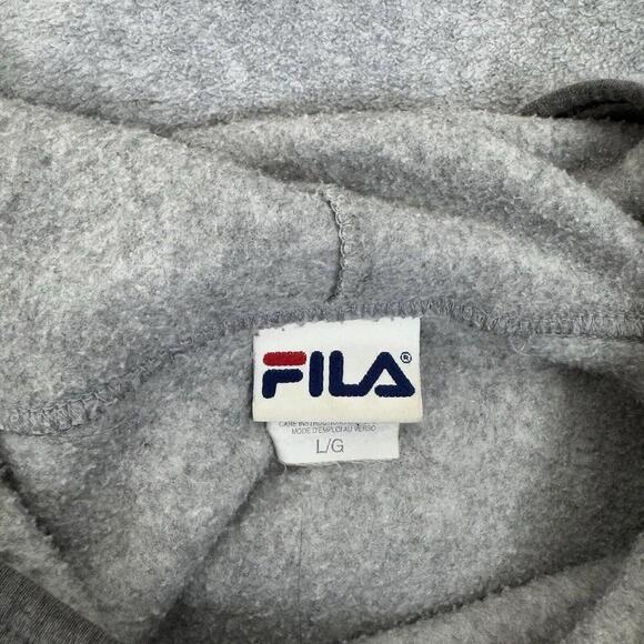 Vintage FILA 90s Fleece Hoodie Mock Neck Men’s Large Canada Made Logo Y2K Relax - Picture 5 of 6